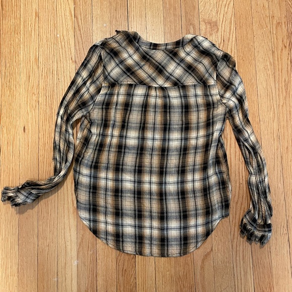 Velvet Heart Ruffled V-Neck Yellow and Black Blouse - Size M - Picture 4 of 5